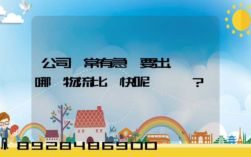公司經常有急貨要出，請問哪個物流比較快呢？